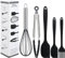 5 Ustensiles de cuisine - Spatule cuisine, Résistants à la Chaleur, Antiadhérents et Faciles à Nettoyer, Idéals pour la Pâtisserie et la Cuisson (Noir)