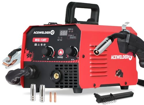 ACEWELDER - 130A 110V Portable IGBT Gasless Flux Core MIG Welding Machine Synergy Welding Machine