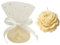 25 Bougies Petites Fleurs crème en Cire de Colza + 25 Tulles Voile | Cadeaux Invités Mariage, Baptême, Naissance | Souvenirs et Décoration Événementielle (Creme)