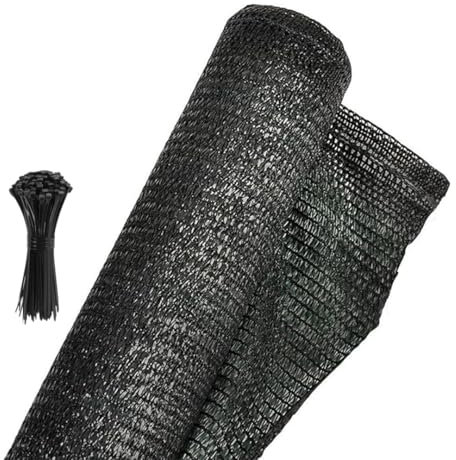 AURACASA Rete Ombreggiante da Giardino, Tessuto Schermante Verde Scuro, con 120 Fascette in OMAGGIO per Recinzioni (1 * 100 mt)