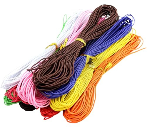 10 Pezzi Rotoli Filo Cotone Cerato,Corda Elastica Realizzazione,10m Cavo in Poliestere Twist,Filo elastico colorato,Colorato Cordino Elastico,per Braccialetti,Artigianato