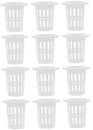 ROMISBABA Cestas De Plástico para Cultivo Sin Suelo 50 Unidades 70 Mm Blancas para Hidroponía En Jardines y Balcones Diseño Profesional para Crecimiento Radicular