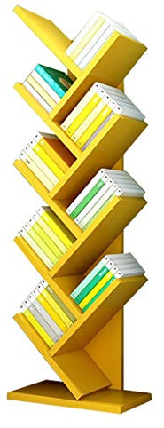HLRTBCN Libreria semplice moderna moderna a forma di albero libri di libri di libri per alberi CD Display pavimento scaffale può portare libreria da 50 kg (colore: giallo) Aqiong