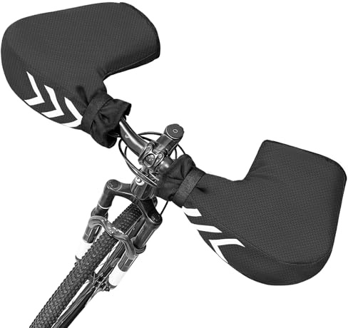 Relwears Bike Handlebar Covers Winter Waterproof Bicycle Gloves Warm Cycling Bar Glove for Road Mountain Commuter Bike
