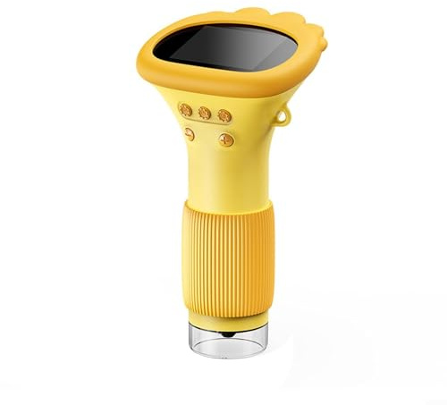 Eawfgtuw Microscopio digitale portatile per bambini con schermo IPS da 2 pollici e ingrandimento 1000x, obiettivo HD da 2 MP, 8 luci LED, connettività USB-C, memoria integrata, per (arancione)