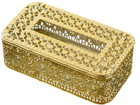 LIXSAZSE Distributeur de mouchoirs en papier pour salle de bain : une option alliant praticité et élégance. Boîte rangement pour mouchoirs en papier, or, UN