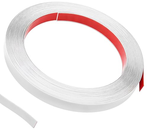 ZHIYUQL® 10M Zierleisten Selbstklebend Fensterleiste Weiß Wandleisten Selbstklebend Deckenleisten Breit 2CM Flexible PVC Wandleisten Kantenschutz Wand Decken, Boden, Schrankfliesenkante (2CM)