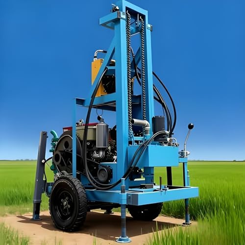 Máquina de perforación hidráulica portátil de pozo de agua de 150 m, equipo de perforación de orugas remolcable de alto par para riego agrícola, riego de ganado, área remota, granja