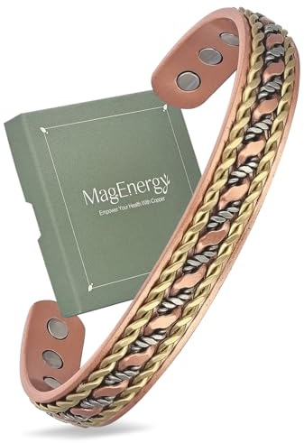 MagEnergy Bracelet Homme Femme en Cuivre Pur 99,99%, Parfait pour Offrir