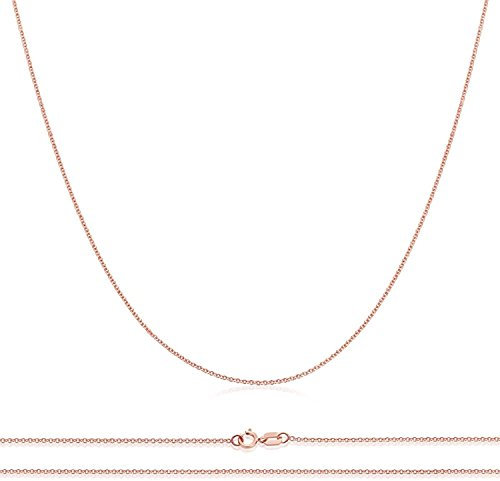 PRINS JEWELS 14 Karat / 585 Gold Feine Rund Ankerkette Breite 0.8 mm Rosegold Kette - Länge wählbar (60)