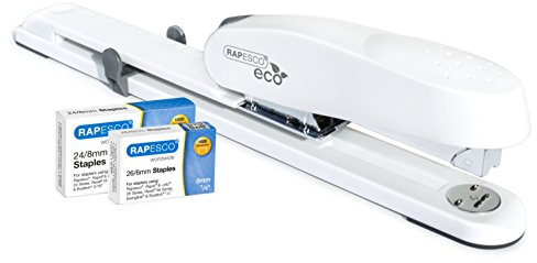 Rapesco 1481 ECO 790 Hochleistung Langarm-Heftgerät mit 2000 Heftklammern, 50 Blatt Kapazität, Weiß