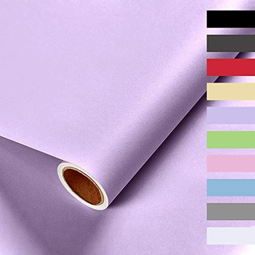 Auckpure Sticky Back Plastic Roll Self Adhesive Wallpaper, (0.4X 3.5M) Contact Paper, Self Adhesive Vinyl Wrap, Frosted Thickened Waterproof Wall Paper, for Furniture Wall Door Stickers Purple