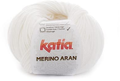 Lanas Katia Merino Aran Strickgarn, weiß, Cod. 1