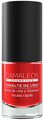 CAMALEON Cosmetics, Laca de Uñas Rojo de Larga Duración, 1 Unidad, 6ml