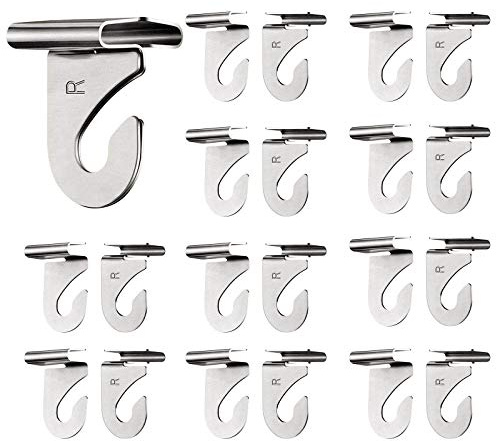 INCREWAY Drop Ceiling Hooks, 20 Pcs High Strength Metal Ceiling Hooks T-Bar Hooks for Hanging Decorations & Plants in Classrooms, Home & Office, 20 Right and 20 Left (Silver)
