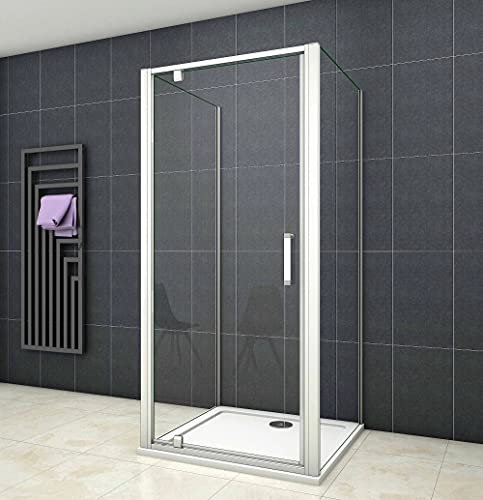 Acezanble Duschabtrennung 80x90x90cm U-Kabine U-FORM Duschkabine Dusche 5mm glas Duschtür H185cm