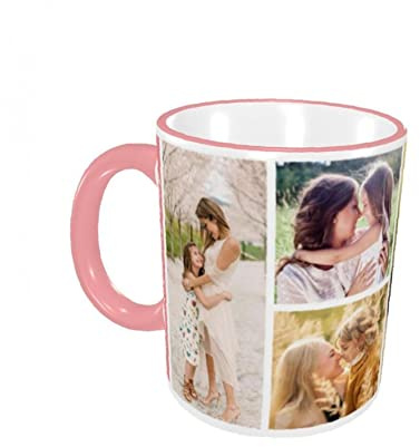 Naispanda Mug Personnalisé - Tasse à Café Personnalisée avec Votre Collage Photo Texte Personnaliser Cadeau pour Sa Maman - The Best Mom in The World - Anniversaire Fête Mères Noël Cadeau - Pink
