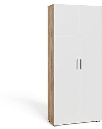 Vicco Aktenschrank Ingo, Büroschrank, Sonoma/Weiß, 80 x 183 cm