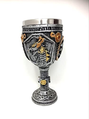 Steampunk Gearwork Verre Dragon Calice Ornement Gothique Design B