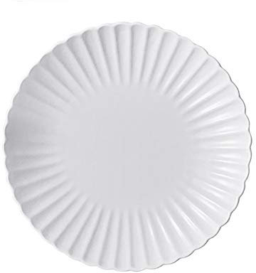 Assiettes Plates Plaque de dîner en céramique blanche, assiette de petit-déjeuner personnalisé, plaque de salade de dessert de pâtes en forme de chrysanthème, coffre-fort à micro-ondes. Assiette