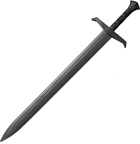 Munetoshi 37” Polypropylene European Long Sword Black Medieval Renaissance Practice Cosplay