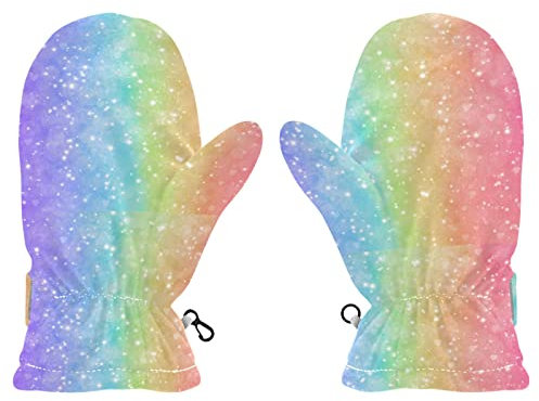 ISAOA Magische Glitzer-Regenbogen-Handschuhe, abstrakte Kinderhandschuhe, magische Handschuhe, Vollfinger-Handschuhe, Winterhandschuhe für den täglichen Gebrauch im Winter, Multi 399, 80