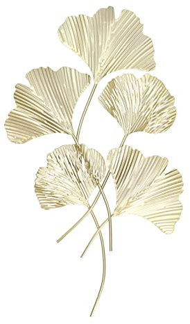 Ginkgo Lösst Wand Höngen, Metall Wand Eisen Simuliert Ginkgo Blötter Höngende Wand Skulptur für Wohnzimmer Büro