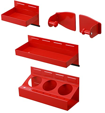 AIRTOON Magnetic Toolbox Tray Set, 4-Piece Magnetic Tool Box Holder, Holds Tools Securely in Place, Powerful Magnetic Tray Set for Shop or Garage, Red