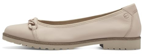 Tamaris Damen Klassische Ballerinas, Frauen Flats,Sommerschuhe,Slipper,Ballerina-Schuhe,Ballett-Schuhe,Ballet-Flats,Ausgehschuhe,Ivory,39 EU