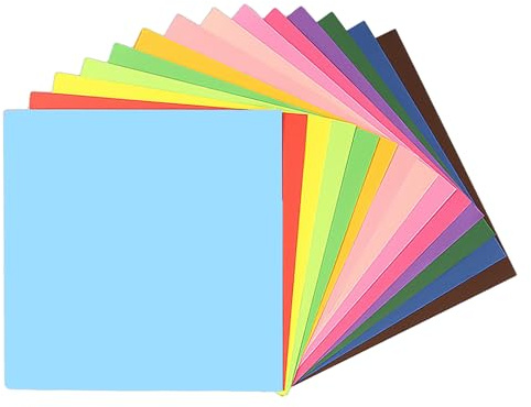 100 fogli colorati per origami, foglio millimetrato doppio lato per bambini, grande foglio quadrato da 20 x 20 cm, origami fatto a mano in 20 colori, adatto per progetti artistici e artigianali