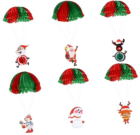 Abaodam 6stücke Teiliges Weihnachtsanhänger Santa Claus Schneemann Und Rentier Leichte Dekoration Für Weihnachten Partys Und Läden Vielseitige Hängende Ornamente Für Wände Und