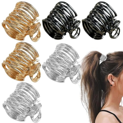6 Stück Hohe Pferdeschwanz-Clips Haarspangen Aus Metall Für Verbesserte Frisur Kleine Metall Haarspangen Pferdeschwanz Klauenklammer rutschfeste Haarklammern für festen hohen Pferdeschwanz Hohe