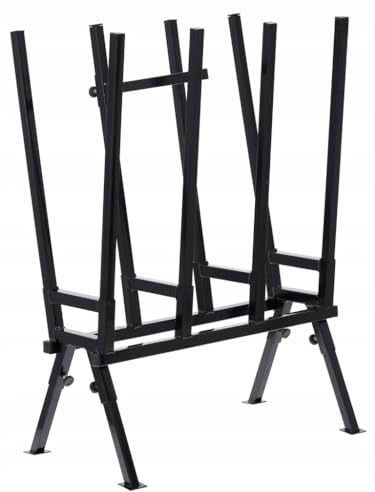 VBChome Chevalet de sciage - Cadre en acier noir - Charge maximale : 200 kg - 4 supports - Pliable - Mobile et réglable