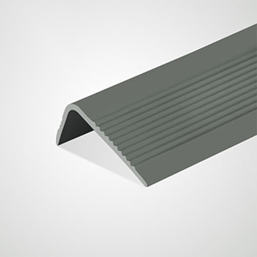 Treppenkantenprofil Treppenprofil L-Form PVC Treppenkantenprofil PVC 50x25mm Vinyl-Anti-Rutsch-Treppenkante Freischnitt AntiRutsch Streifen Für Treppen/Boden/Stufen, Treppenkanten ( Color : Gray , Siz