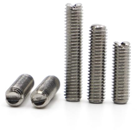 10 Stück GB73 304 Edelstahl Schlitzkopf Flachspitze Endkopflose Madenschraube Stellschraube M1.6 M2 M2.5 M3 M4 M5 M6(Color:2mm,Size:M6 10pcs)