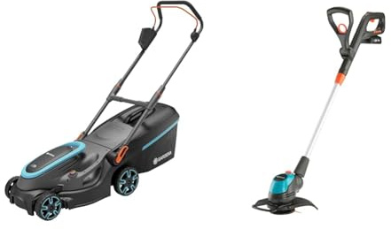 Gardena Akku-Rasenmäher PowerMax 37/36V P4A Ready-to-Use Set & Akku-Trimmer EasyCut 23/18V P4A Ready-to-Use Set