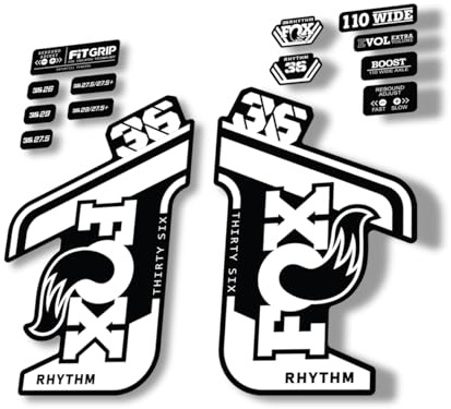 Gabel Ersatz Aufkleber kompatibel für Fox 36 2021 Rhythm Series Weiß (matt)