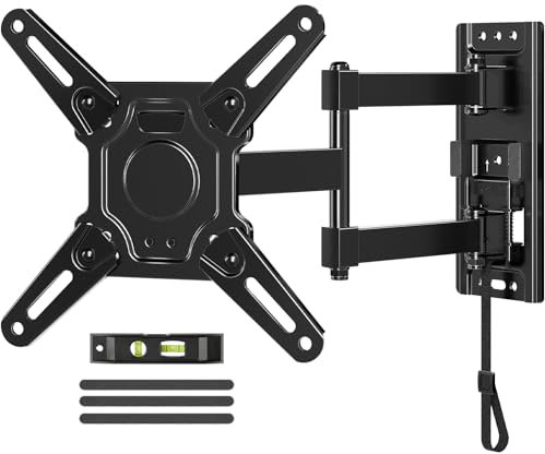 ELIVED Caravan TV Mount for Camper, Lockable RV Wall Bracket for Most 13-43 Inch Screens, VESA 75x75-200x200mm, up to 15 KG, Swivel & Tilt, Dual Latch Design for Motorhome/Campervan/Truck/Boat EV1022