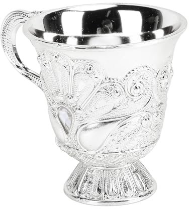 Jectse Cáliz de Vino de Estilo Europeo, Aleación de Zinc de Primera Calidad, Base Multifuncional y Resistente, Adecuado para Exhibición en el Hogar y el Bar, Copa de Vino de Metal Retro