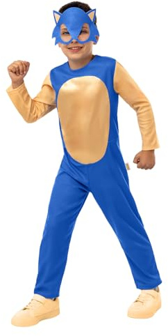Funidelia Déguisement Officiel de Sonic pour Garçon et Fille, Tenue de Jeux Vidéo Hérisson Bleu Enfant, Déguisements de Carnaval, Halloween et Fêtes – Taille 10-12 ans