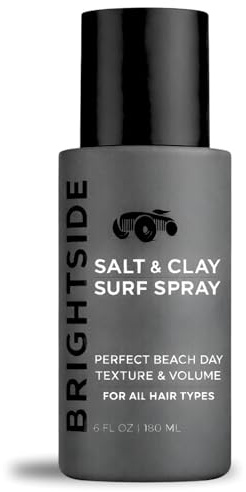 BRIGHTSIDE Salt & Clay Surf Spray - Instant Volume & Texture for Thicker Looking Hair - Natural Sea Salt Spray for Men & Women - Hydrate & Hold for All Hair - Alcohol-Free, Clean ingredients - 6oz