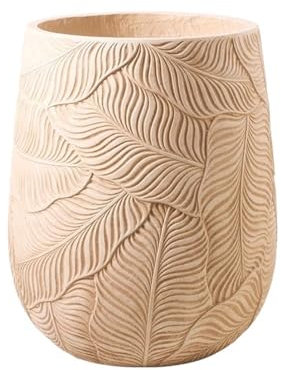 Pots de fleurs Pots de fleurs sur pied à motif de feuilles, argile de magnésium, pot de plantes de gros calibre avec trous de drainage for conteneur de plantes d'intérieur et d'extérieur Bols à fleurs