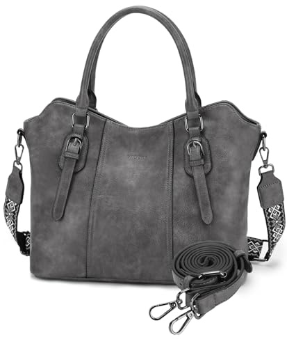 VASCHY Sac à Main Femme en Cuir PU Multi-poches Grande Pratique avec Bandoulière de Guitare pour Travail Voyage Cadeau