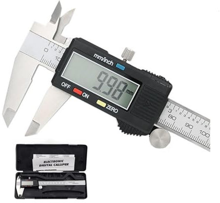 Strumento di misura Calibro digitale in acciaio inossidabile 6 150 mm Strumento di misura Calibri a corsoio Righello(Black Alloy)