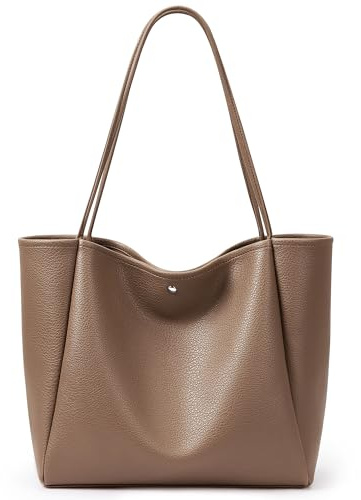 KALIDI Handtasche Damen Shopper Tasche Tote Bag PU Leder Große Schultertasche mit Knopfverschluss für Arbeit, Einkauf, Schule