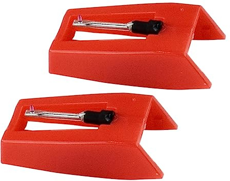 Kisangel Rote Grammophonnadeln mit Konischer Form aus Kunststoff und Aluminium Starke Nachführung für Wiedergabe von Stimme und Musik Ersatz für Vintage Plattenspieler