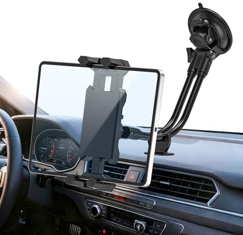 Nakelulu Tablethållare för bil, 360° justerbar iPad-bilstöd, surfplattehållare för instrumentbräda, väggsurfplattehållare för iPad Pro/Mini/Air 4,7-13,5 tum surfplattor smartphone