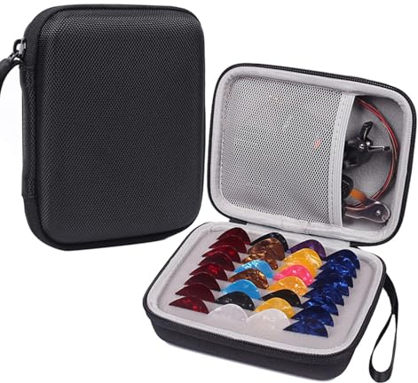 Qizeroty Support de boîte à médiators, Pochettes pour médiators | Sac de Support étanche de Grande capacité | Organisateur de Portable pour Plus de 40, Pochettes Anti-poussière