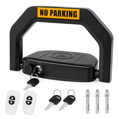 Parkplatzsperre Elektrisch 6T Belastbar mit Fernbedienung & IP67, Klappbare Parkplatzsperre aus Legiertem Stahl für Privatparkplätze, Wohngebiete & Firmenparkplätze – Inklusive 2 Fernbedienungen