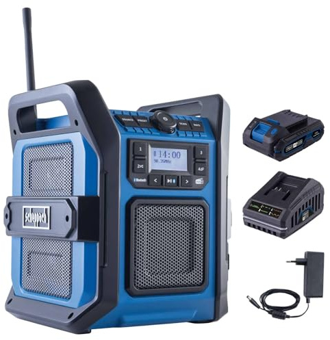 Scheppach Radio de Chantier C-DAB30-x – Set S - 1 Batterie 2Ah + Chargeur
